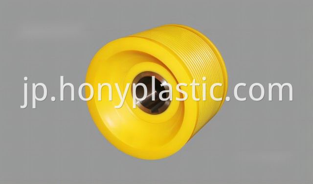 Centrifugal polymerization one-piece metal bushing nylon wheel (spiral roller)